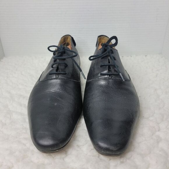 H By Hudson Oxford Mens Shoes Size 10 Black  Leather Lace Up Dress Almond To main image 5